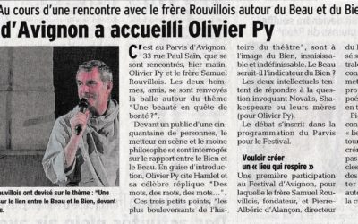 Vaucluse Matin – Le Parvis d’Avignon a accueilli Olivier Py